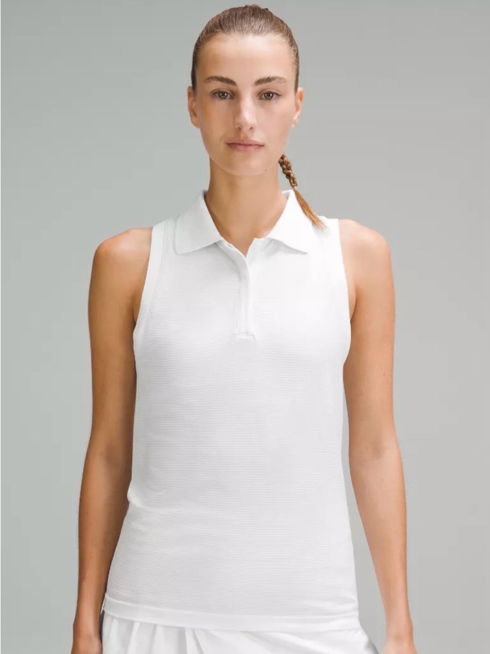 NWT Lululemon Swiftly Tech Sleeveless Polo Shirt White